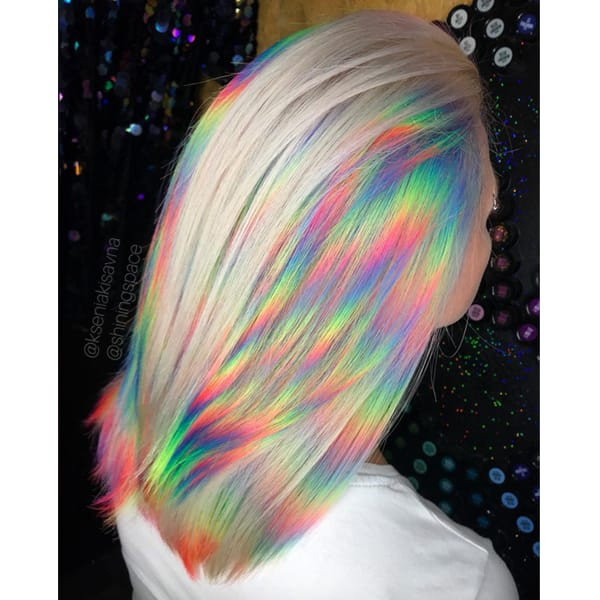No Bangs Visual Idea — Holographic Hair