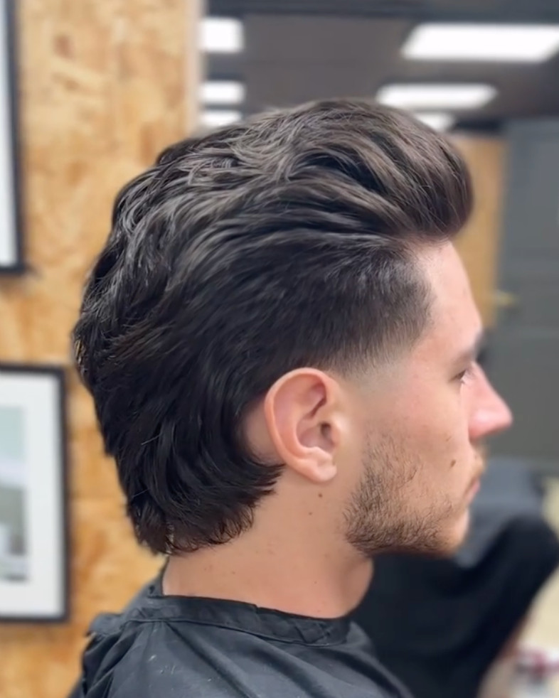 Slicked Back Voluminous Visual Idea Slicked Back Voluminous Visual Idea — Modern Mullet