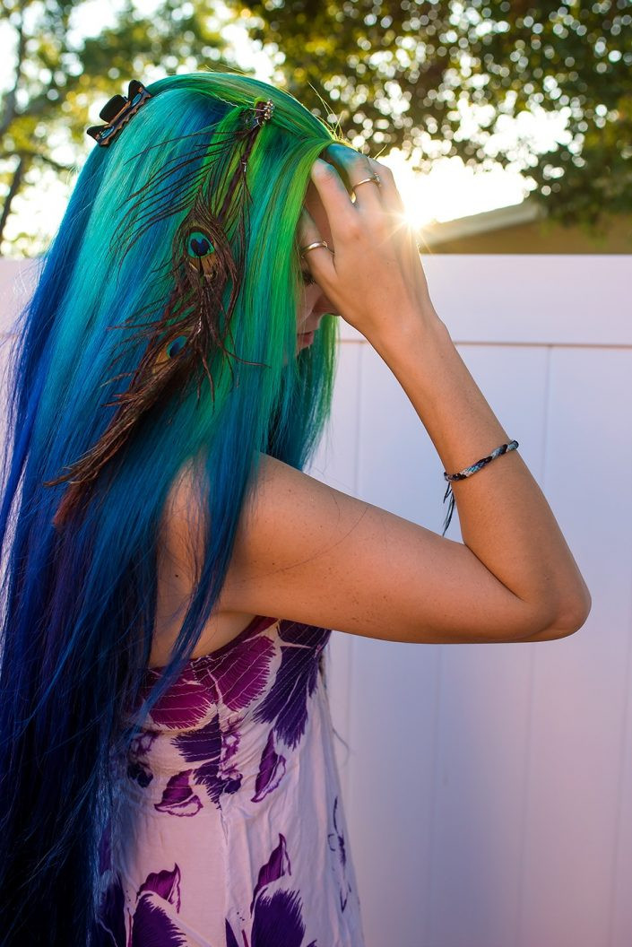 Very Long Teal Green Gradient Feathers Very Long Teal Green Gradient Feathers — Peacock Hair