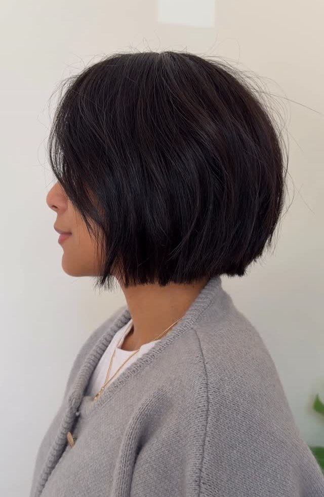 Dark Brown Graduated Bob with Volume Dark Brown Graduated Bob with Volume — Bob for Thick Hair