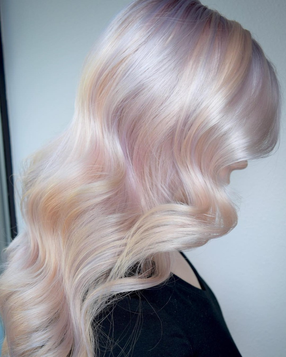 Pearlescent Pink Opal Collarbone Waves Pearlescent Pink Opal Collarbone Waves — Opal Hair