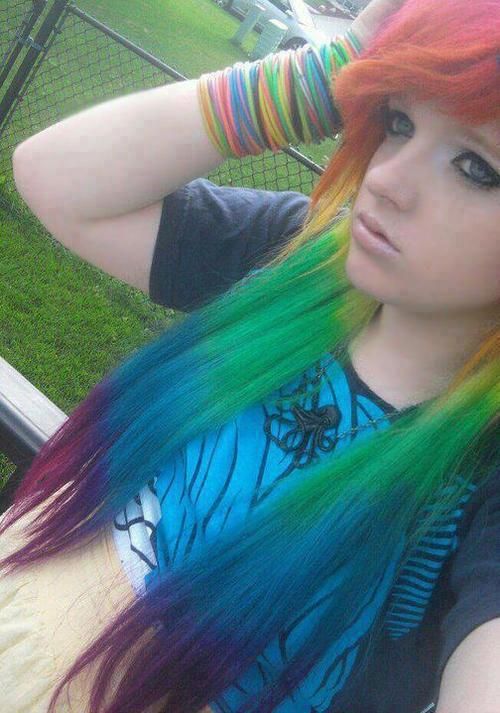 Rainbow Ombr Visual Idea — Scene Hair