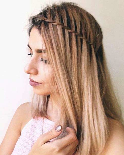 Shoulder-Length Ash Blonde DIY Braid — Waterfall Braid