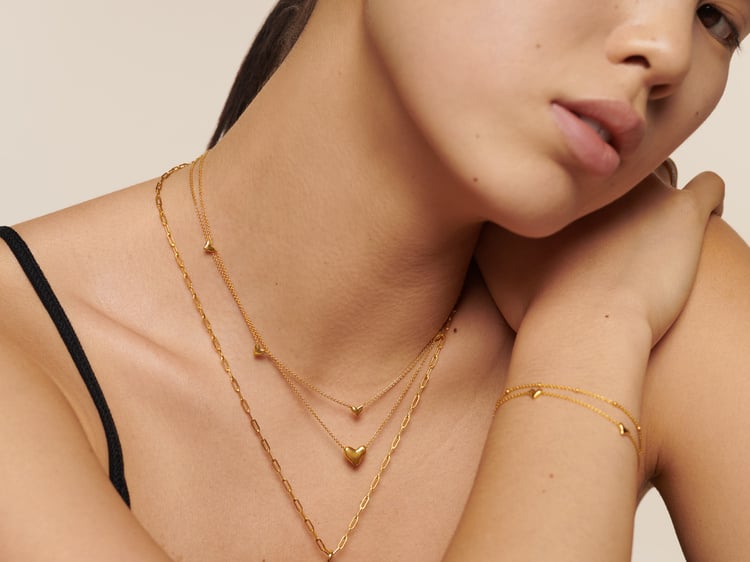 Silk Outfit Idea Silk Outfit Idea — Layered Necklaces