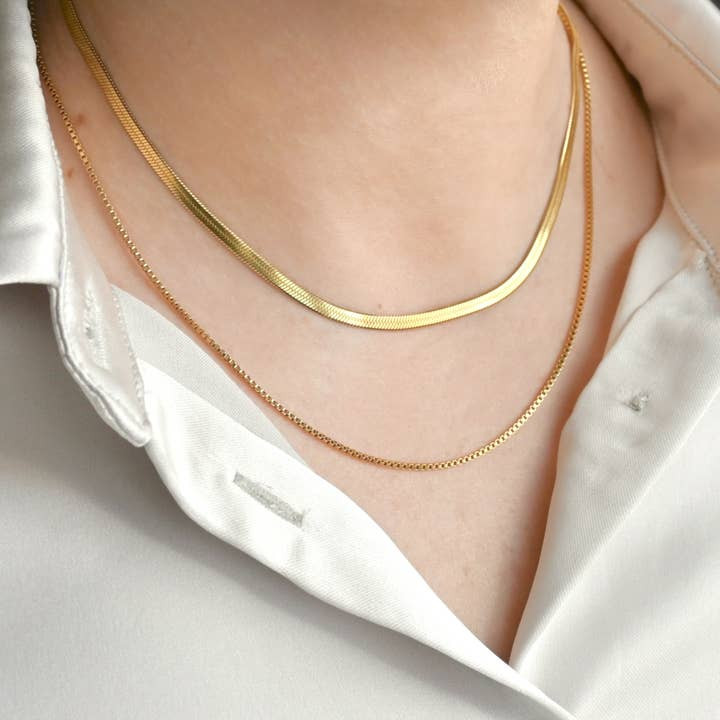 Layered Beaded and Link Chains for Subtle Texture — Dainty Gold Necklaces