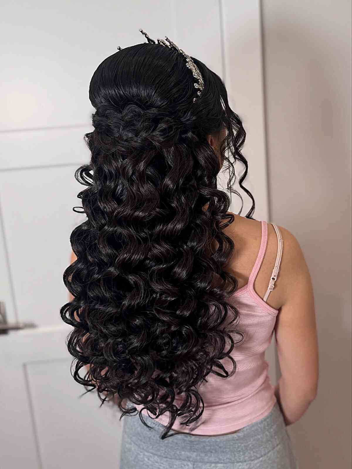 Voluminous Bow Half-Up Style — Quinceanera Hairstyles