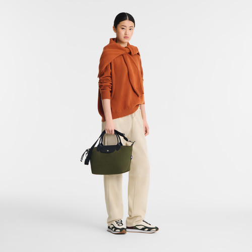 Casual Daytime Refresh: Khaki Longchamp Le Pliage — Longchamp Bag Outfits