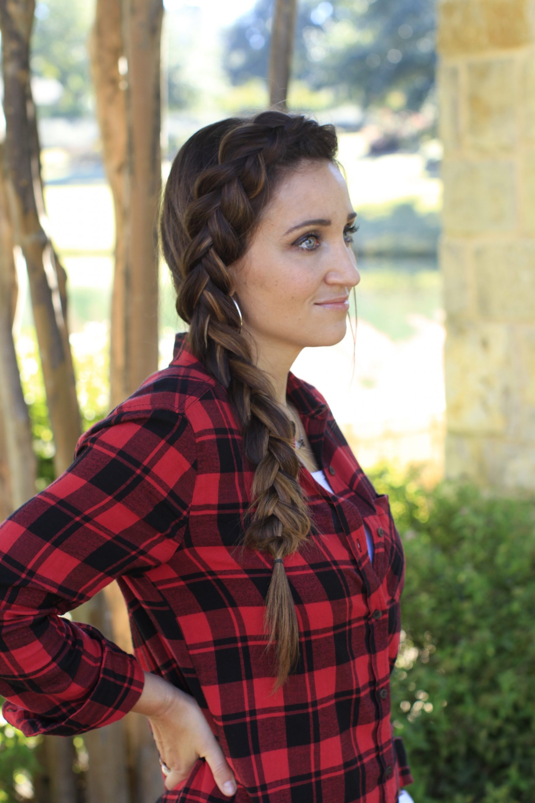 Deep Side Part Dutch Braid