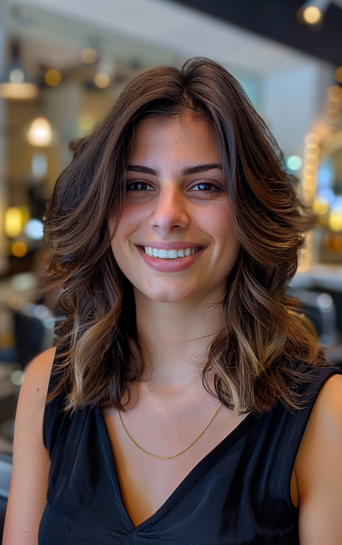 Layered Lob With Balayage Blowout Layered Lob With Balayage Blowout — 2A Hairstyles