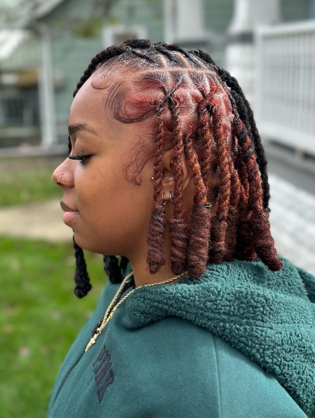 Black With Red Highlights Visual Idea — Invisible Locs