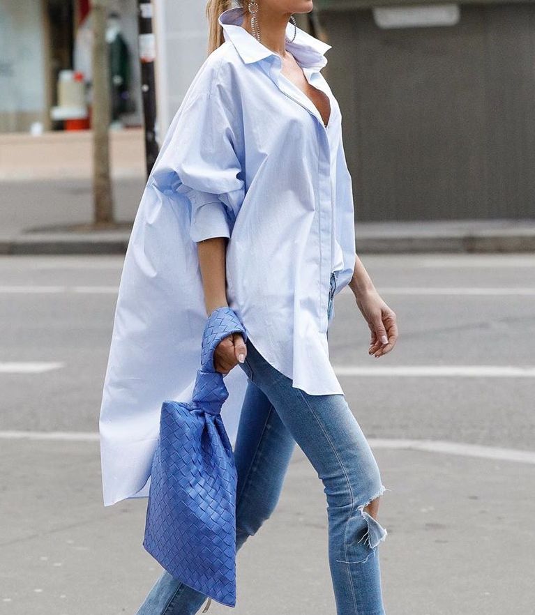 Cotton Shirt Denim Outfit Idea — Oversized Shirt Outfits