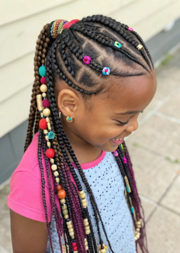 Shoulder Length Shoulder Braids With Purple Highlights Shoulder Length Shoulder Braids With Purple Highlights — Kids Box Braids