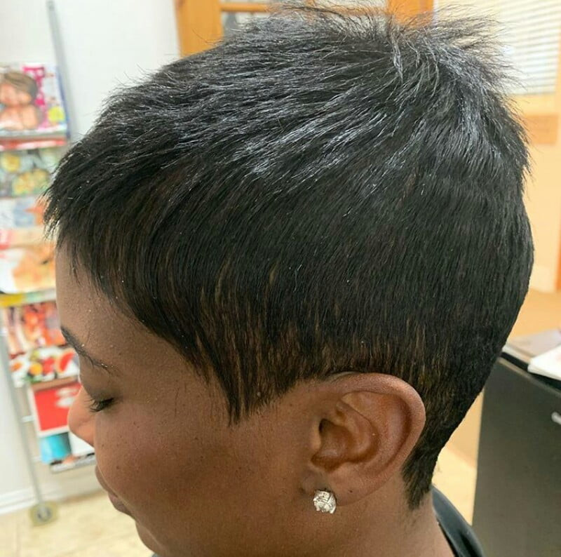 Layered Black Pixie With Textured Ends — Short Relaxed Hairstyles