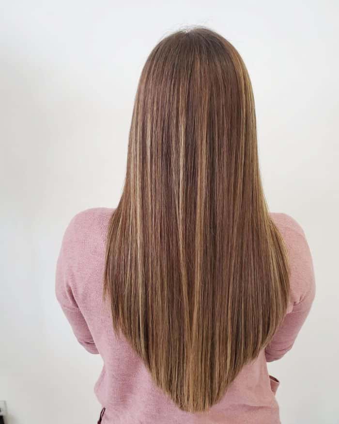 Medium Brown Collarbone V-Shape — V Cut Hair
