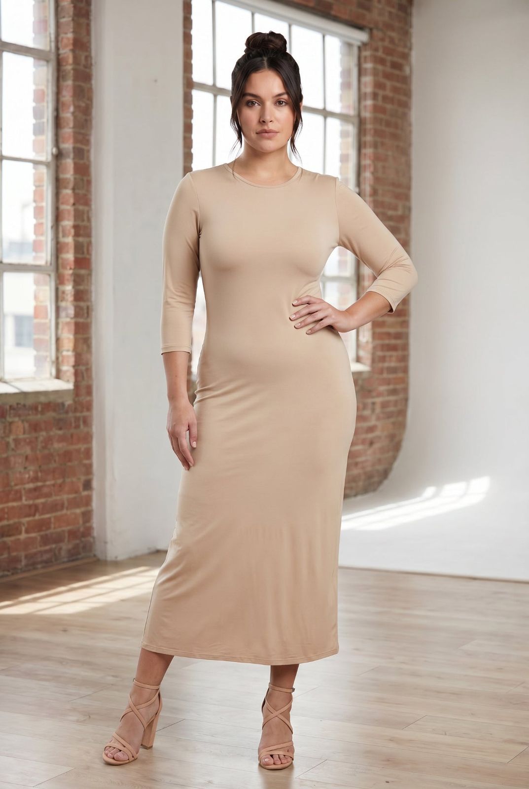Bodycon Midi Dress for a Sleek Vertical Line — Outfits for Long Torso