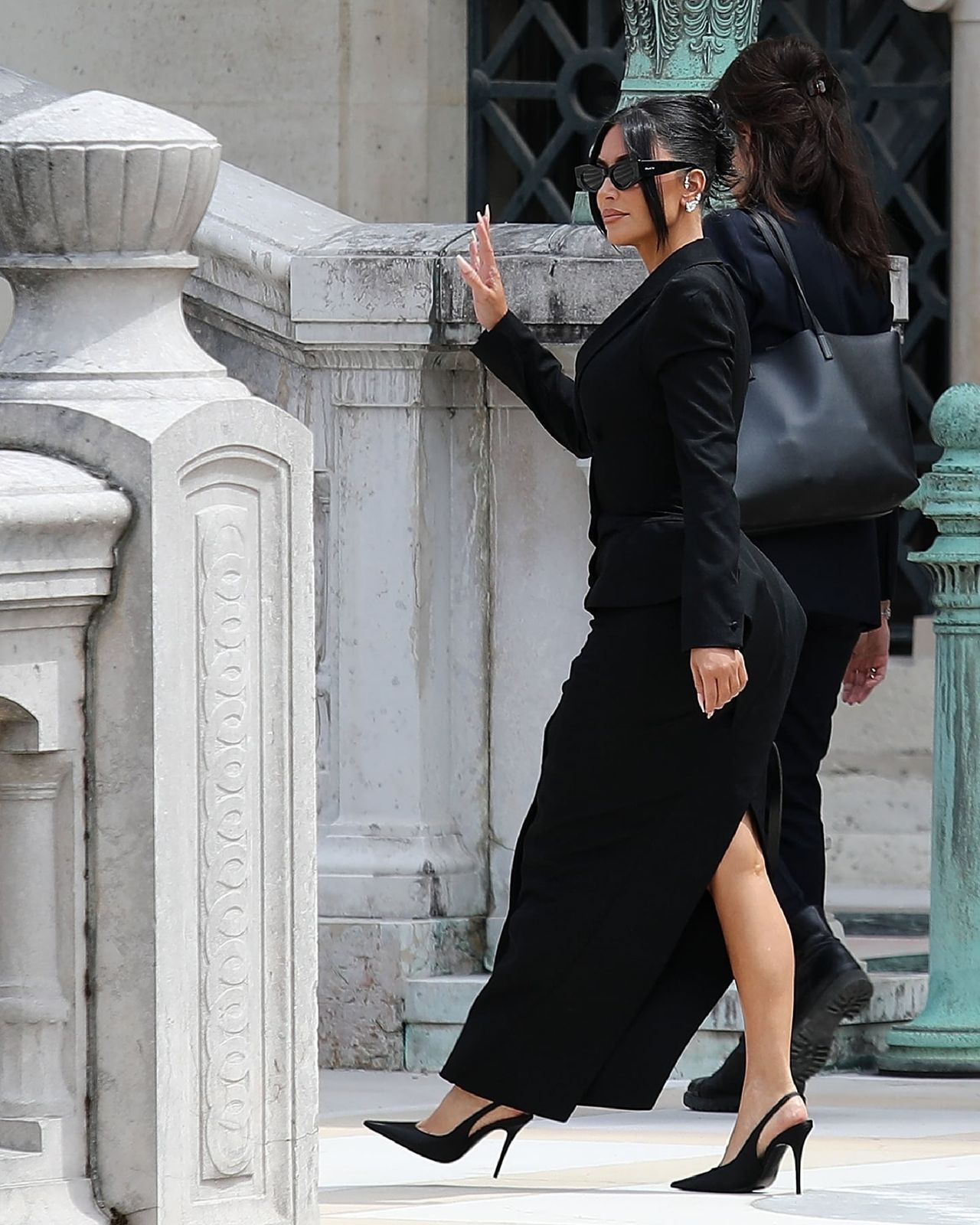 Black Blazer and Maxi Skirt with High Slit for Court Black Blazer and Maxi Skirt with High Slit for Court — Court Outfits