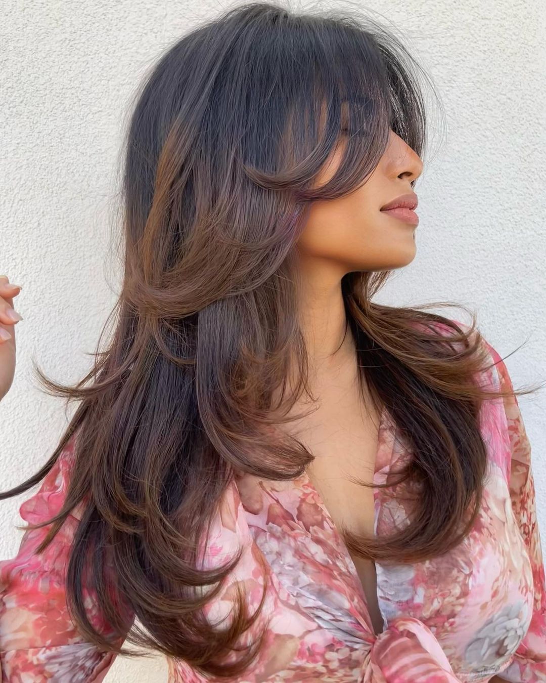 Sweeping Layers With Violet Undertones Sweeping Layers With Violet Undertones — Butterfly Haircut