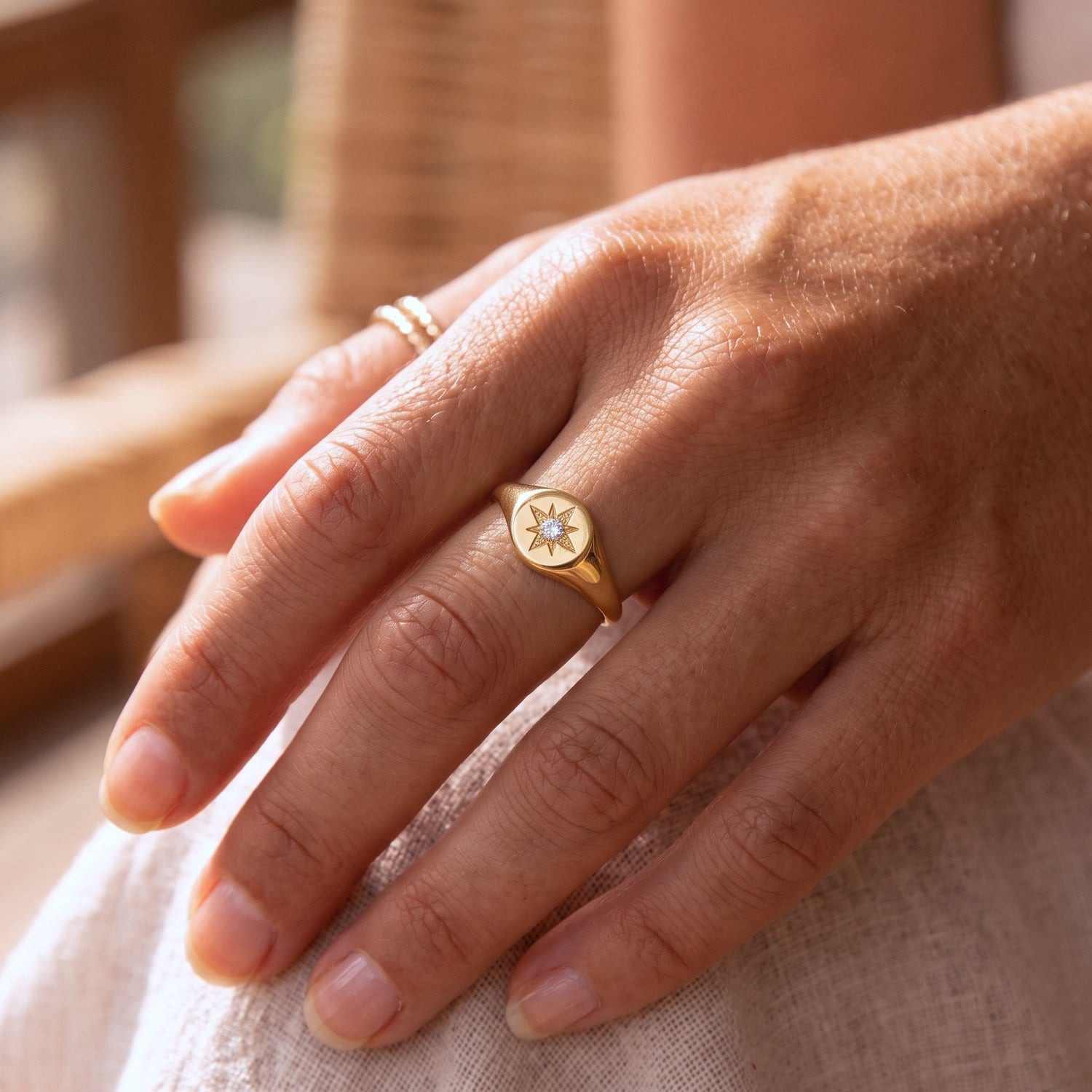 Gold Gemstone Outfit Idea Gold Gemstone Outfit Idea — Signet Rings