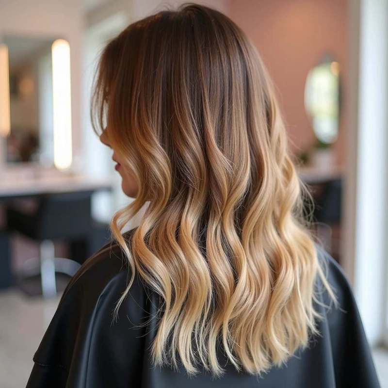 Collarbone Medium Brown With Honey Caramel Balayage Collarbone Medium Brown With Honey Caramel Balayage — Hair Color for Olive Skin