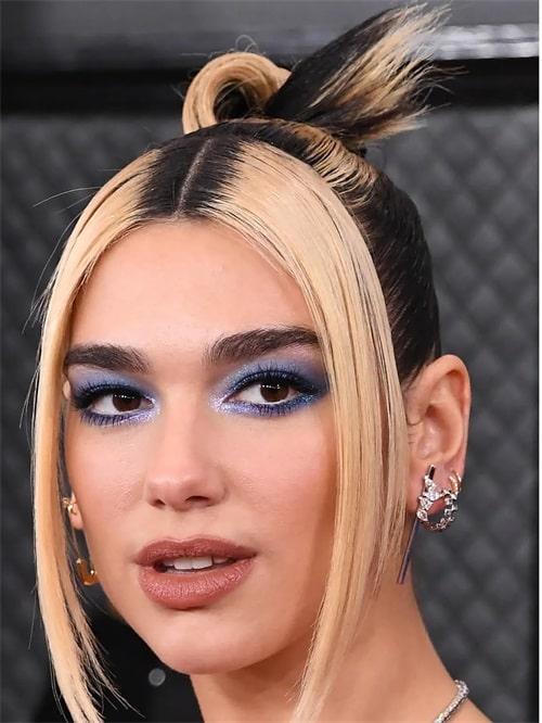Half-Up Bun with Face-Framing Highlights — Y2K Hairstyles