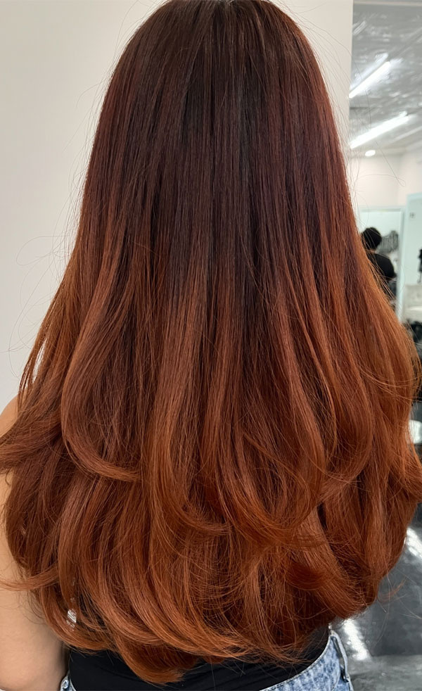 Vibrant Copper Transition Visual Idea — Ombre Hair