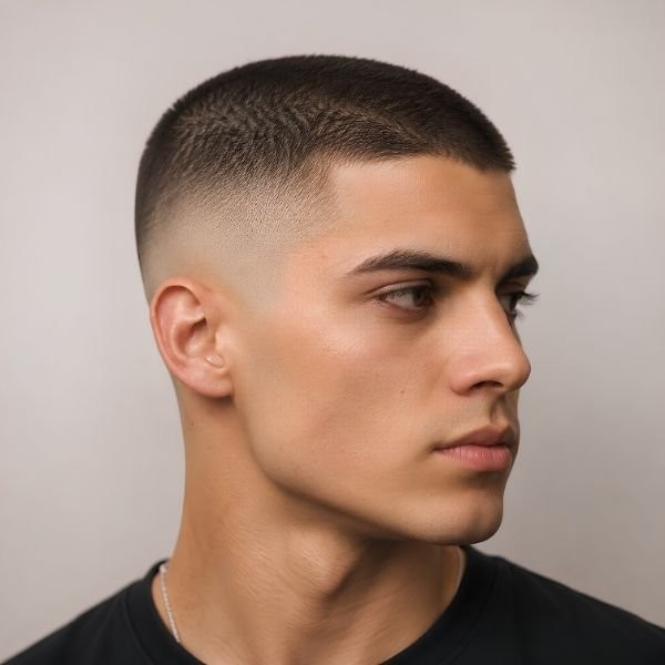 Natural Brown Visual Idea — Buzz Cut for Men