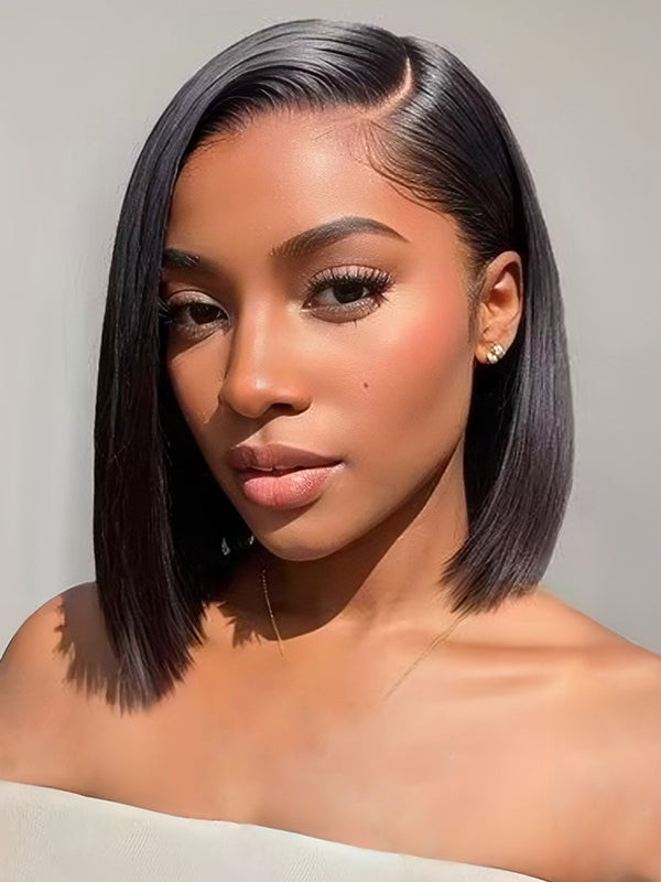 Sharp Black Bob With Side Part Sharp Black Bob With Side Part — Frontal Wig Styles