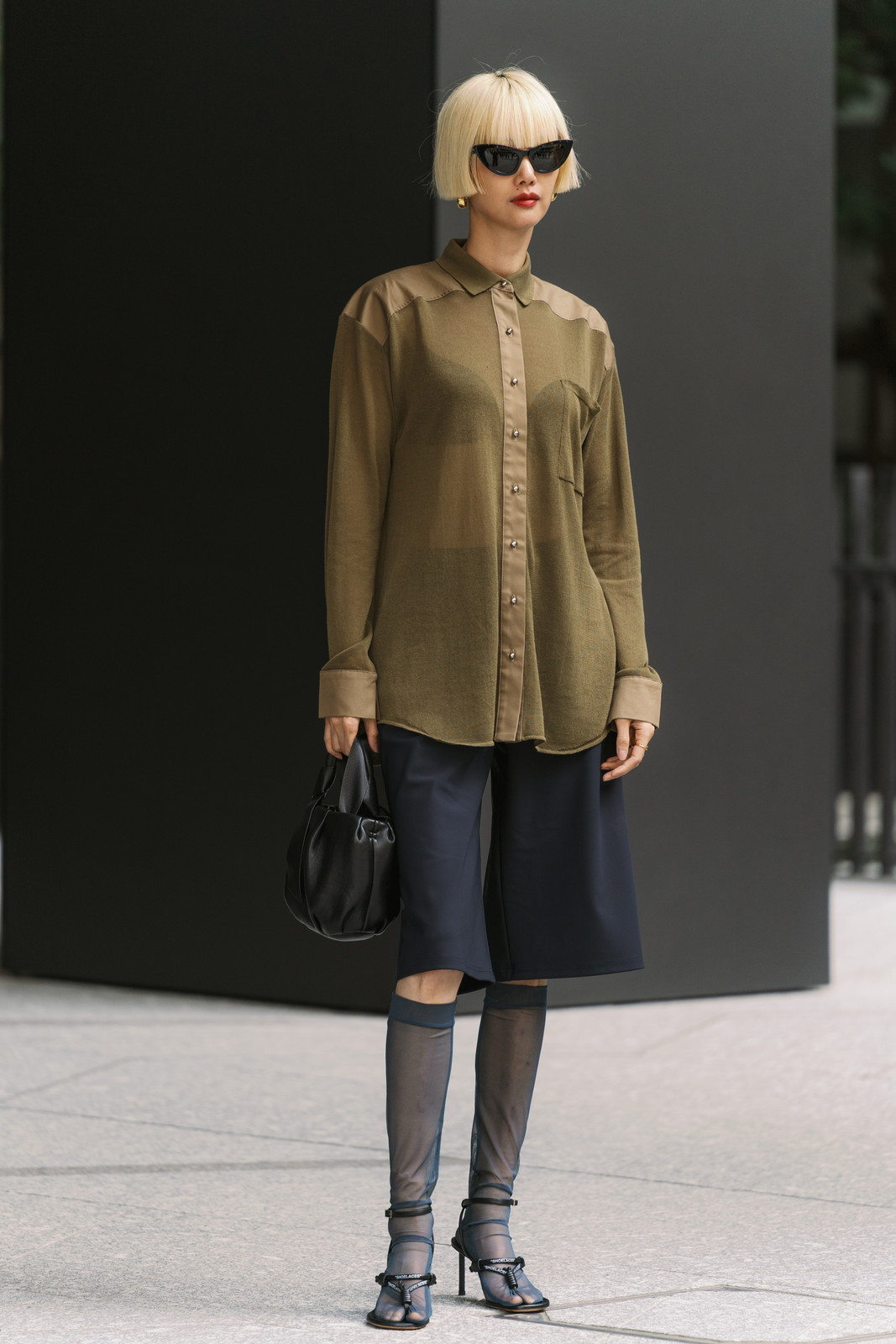 Sophisticated Culottes with Sheer Socks and Strappy Heels — Tokyo Outfits