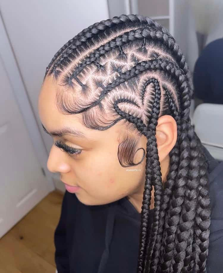 Cornrows Visual Idea Cornrows Visual Idea — Heart Part Braids