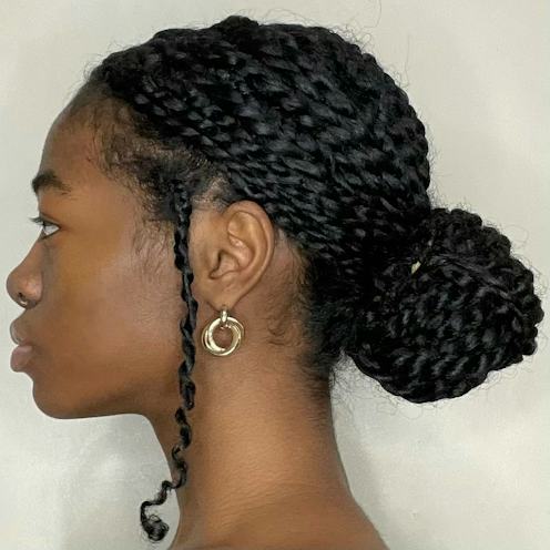 Collarbone Twisted Bun with Tendrils — Mini Twists