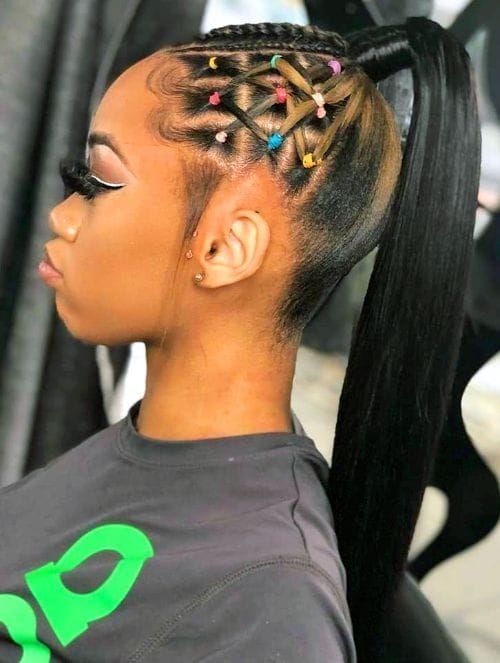 Braided Ponytail With Zig-Zag and Beads — Genie Ponytail
