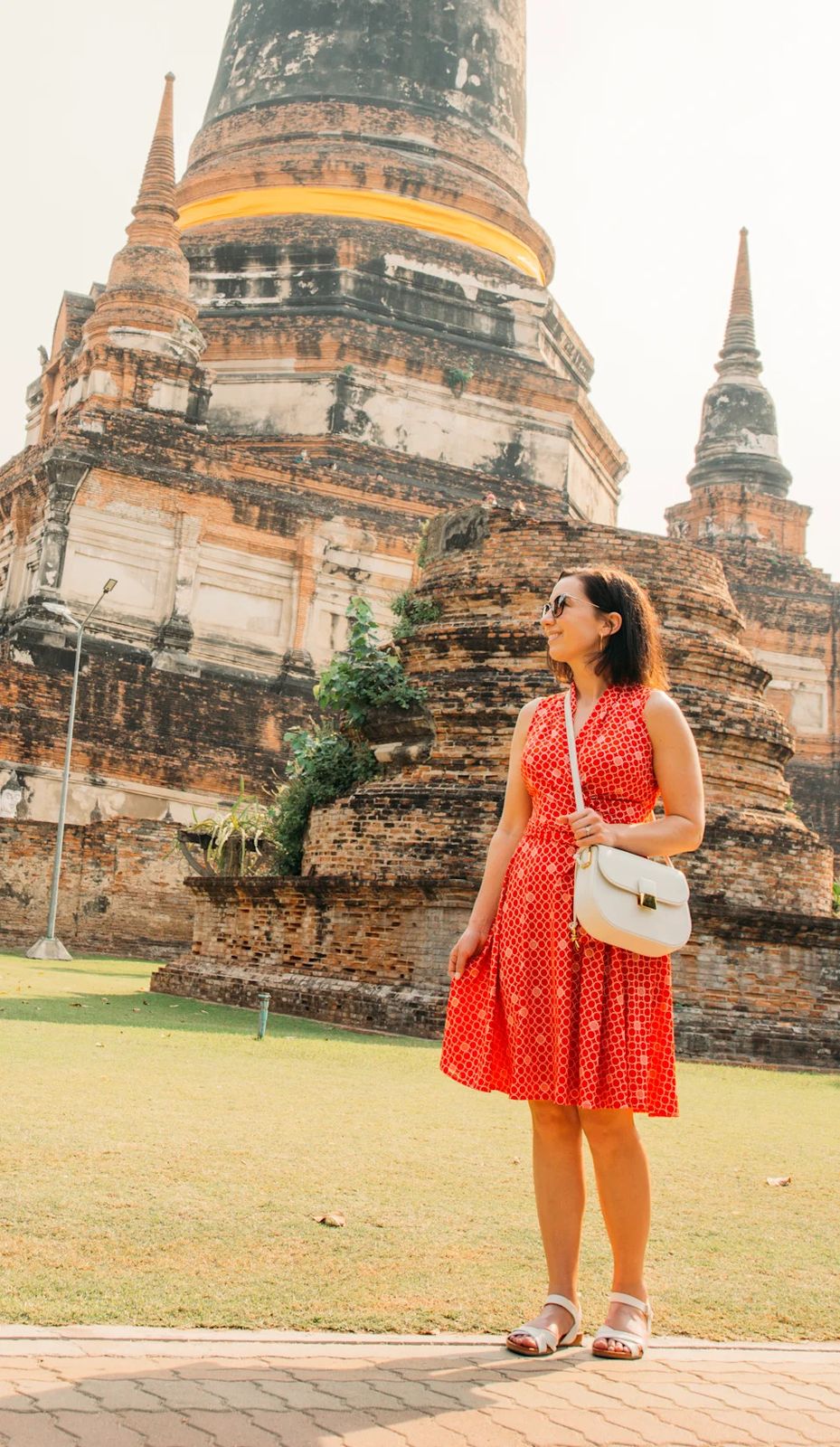 Geometric A-line Dress for Temple Sightseeing — Thailand Outfits