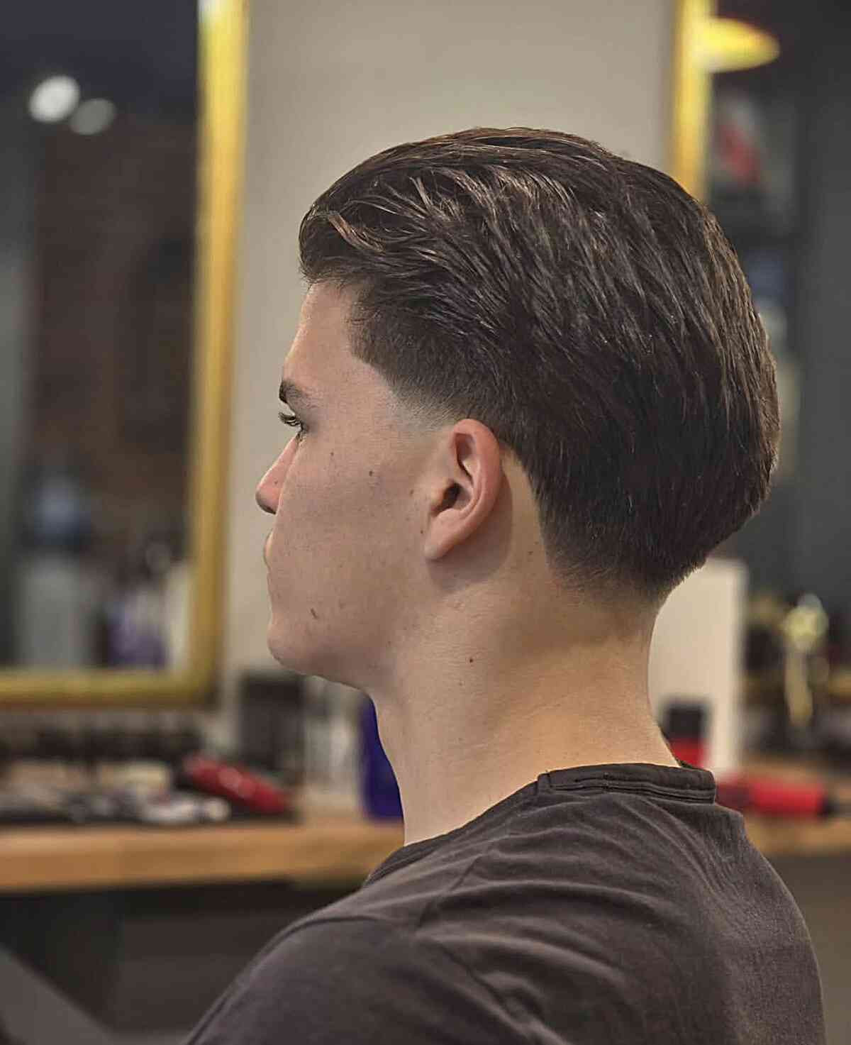 Side Visual Idea Side Visual Idea — Low Taper Fade Straight Hair