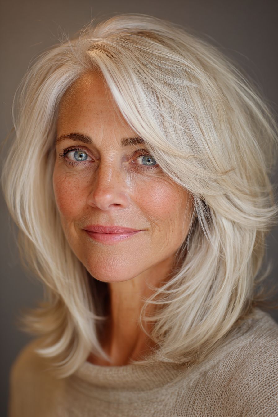 Ash Blonde Layered Bob Blowout Ash Blonde Layered Bob Blowout — Hairstyles for Round Faces