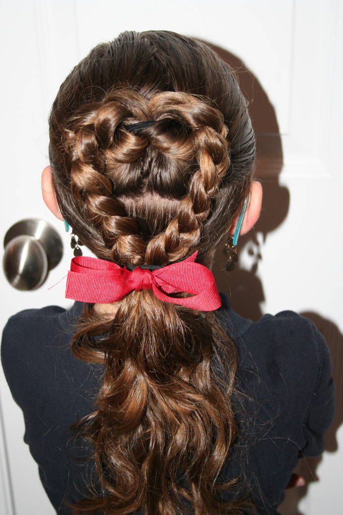 Heart-Shaped Braided Updo With Ponytail — Picture Day Hairstyles