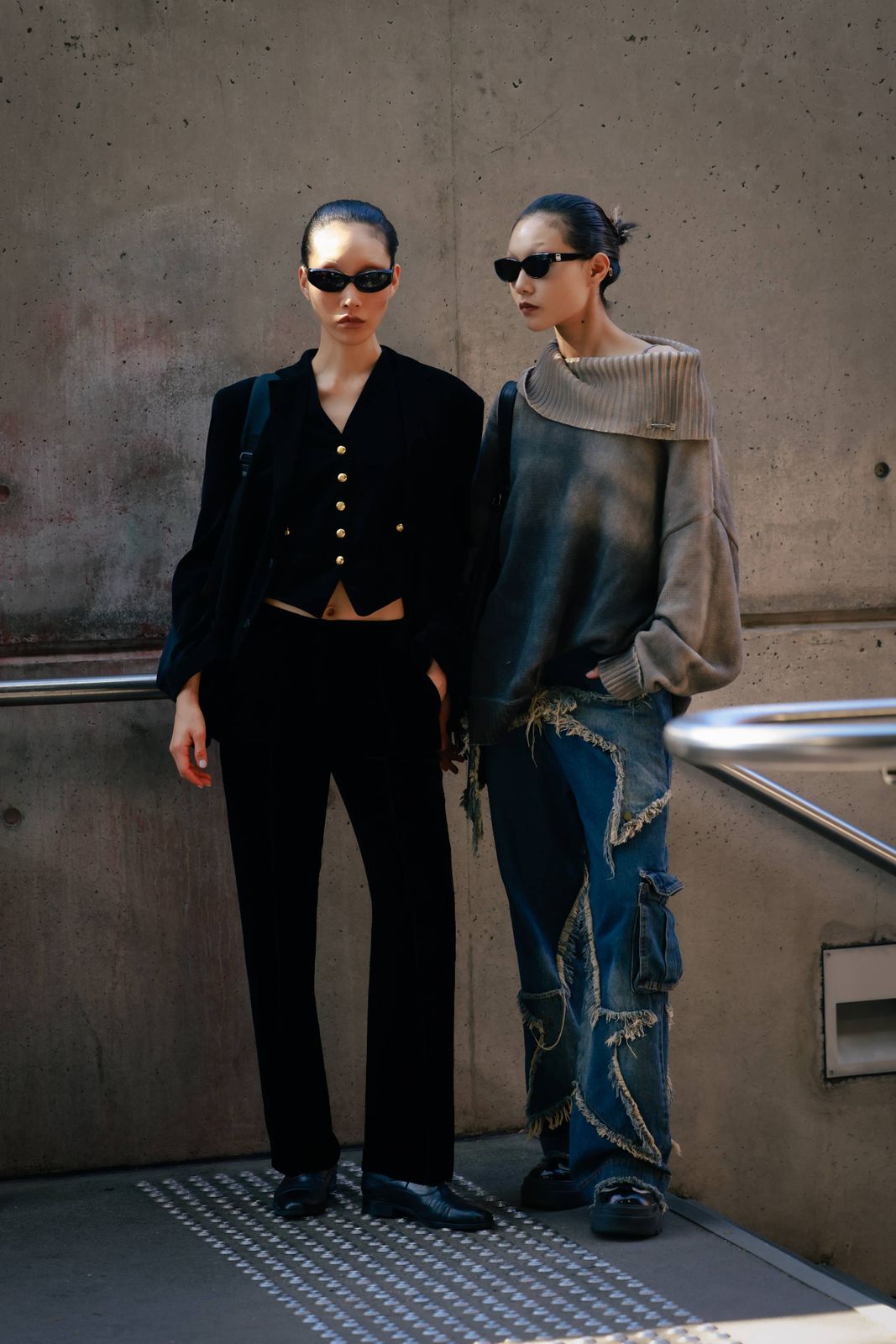 Textural Contrast: Velvet Vest Meets Distressed Denim Textural Contrast: Velvet Vest Meets Distressed Denim — Australia Outfits