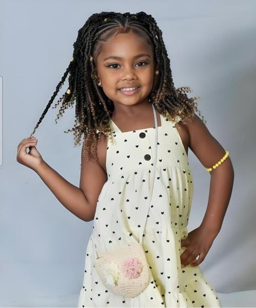 Collarbone Visual Idea — Kids Braids with Beads