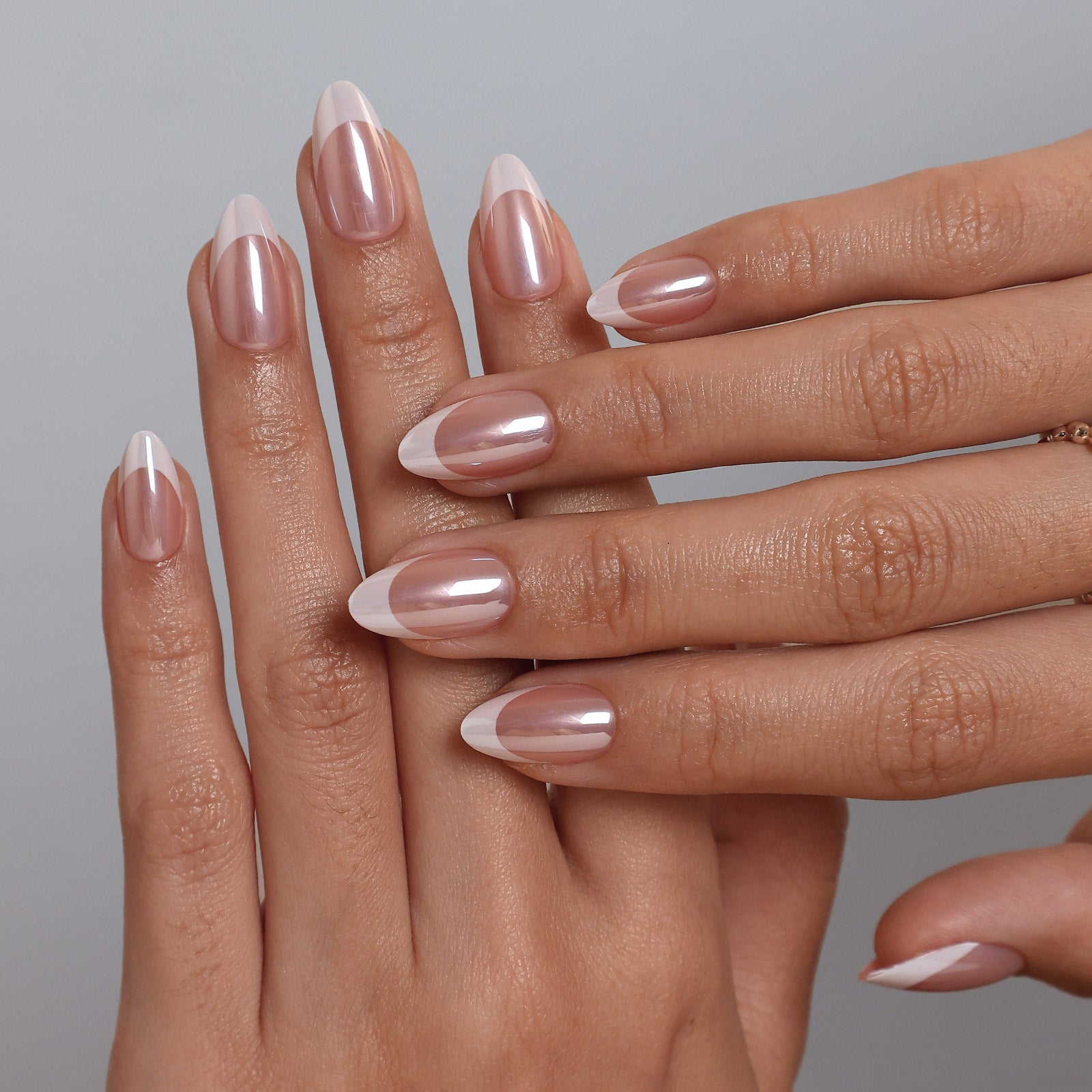 Pearly Rose Gold Shimmer French Pearly Rose Gold Shimmer French — Professional Nails