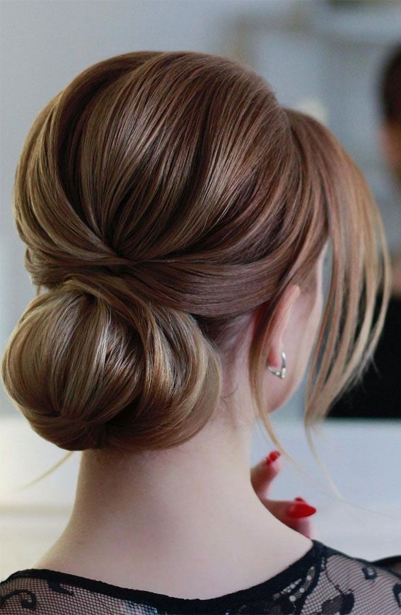 High Polished Bun Visual Idea High Polished Bun Visual Idea — Sleek Bun Wedding Hair