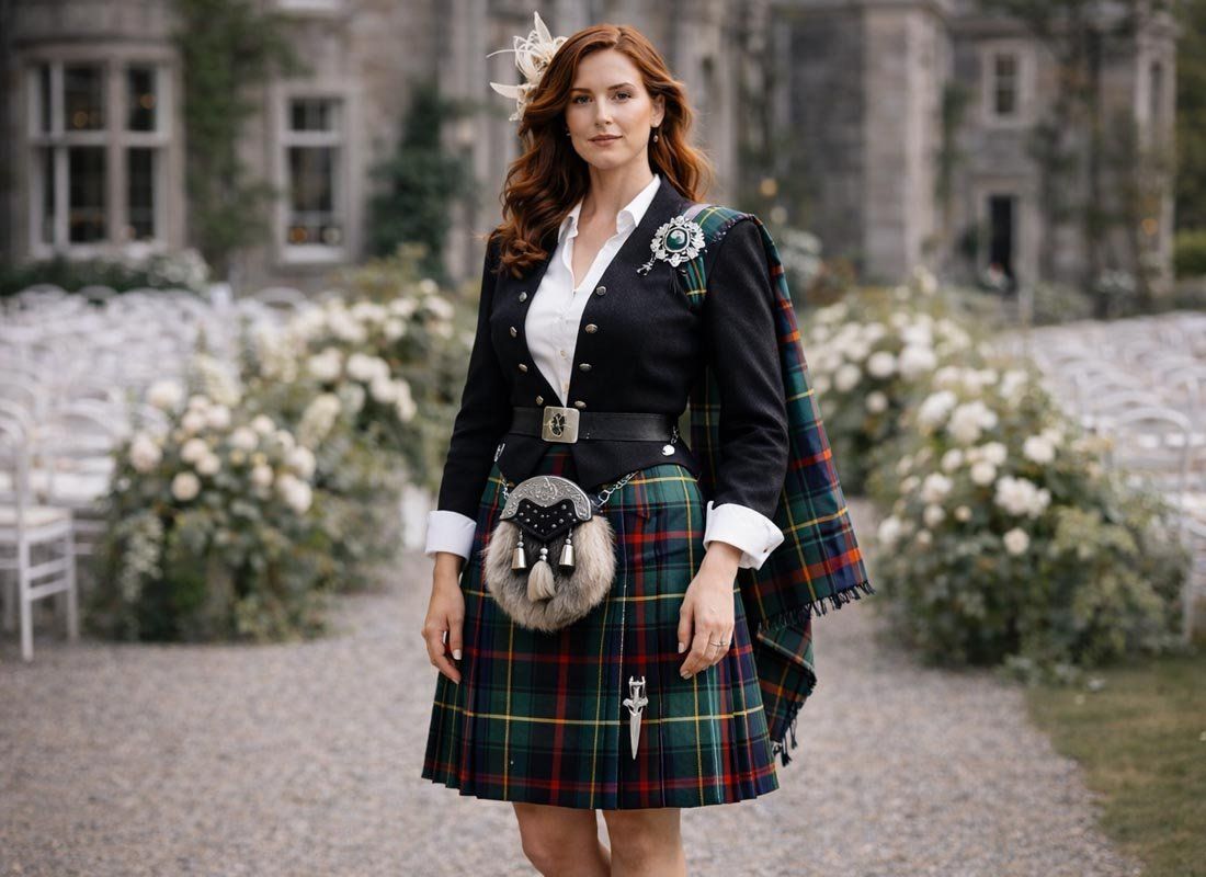 Formal Tartan Kilt with Military-Style Jacket — Scotland Outfits