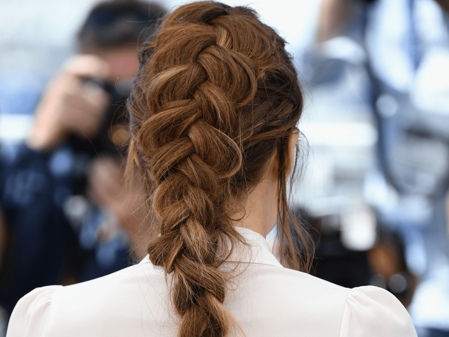 Loose Voluminous Medium Brown Braid — French Braid