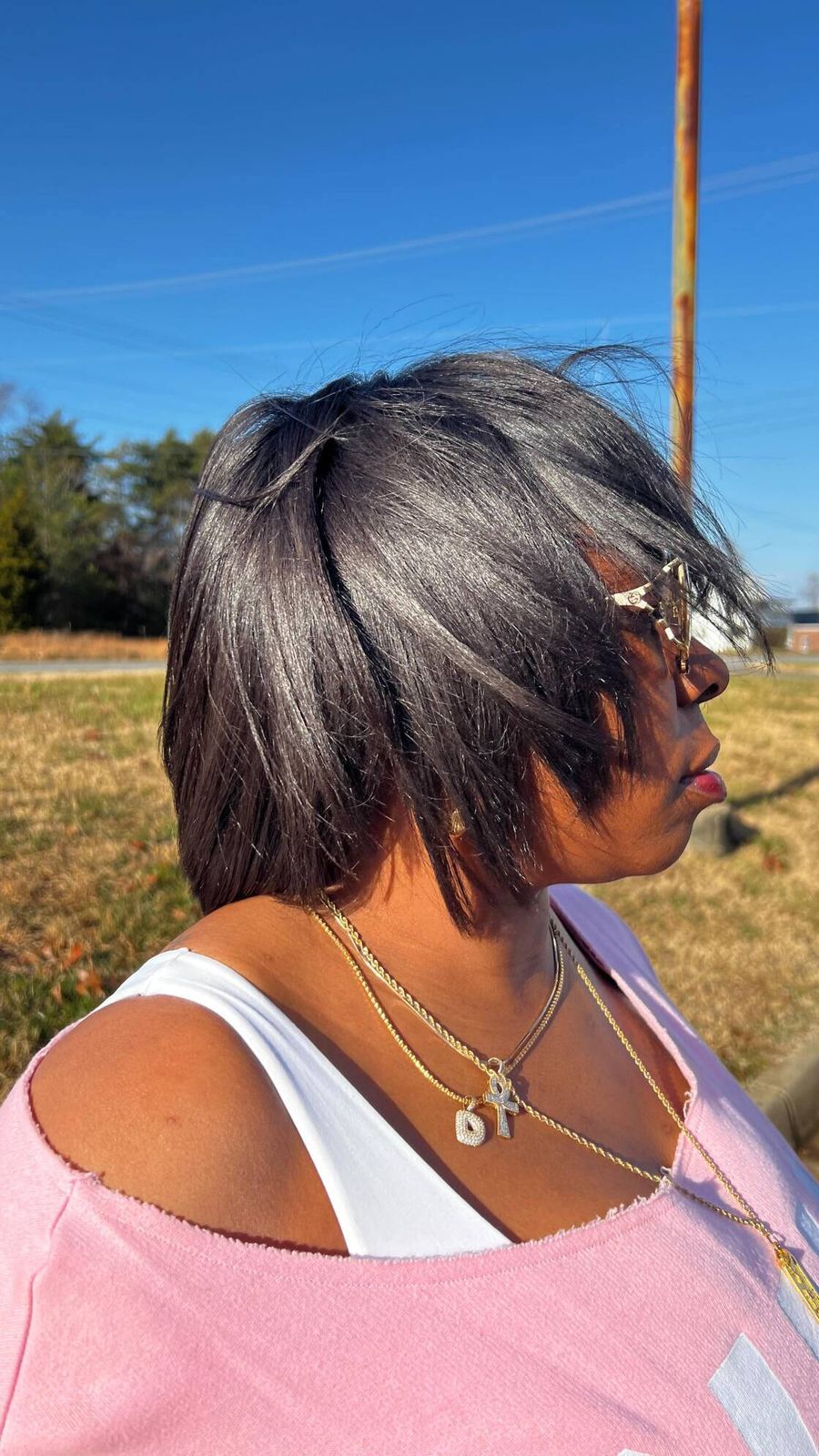 Sharp Bob With Glass-Like Shine Sharp Bob With Glass-Like Shine — Silk Press Bob