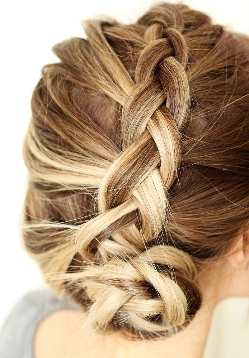 Dutch Braid Into Neck Bun