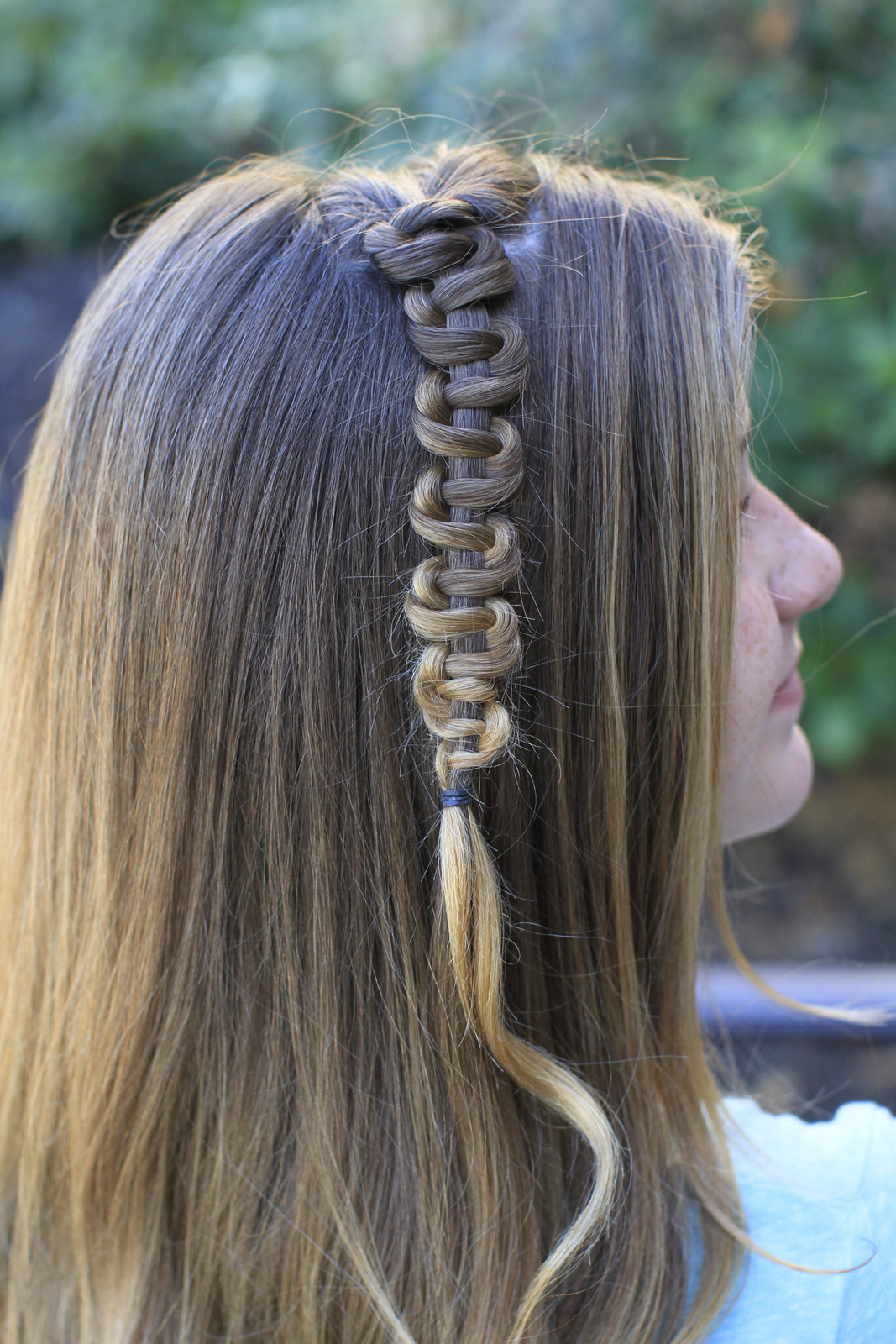Unique Waterfall Braid With Looped Sections Unique Waterfall Braid With Looped Sections — Tween Hairstyles