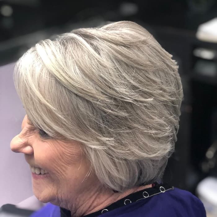 Chin-Length Ash Blonde Layered Bob Chin-Length Ash Blonde Layered Bob — Hair Color for Women Over 60
