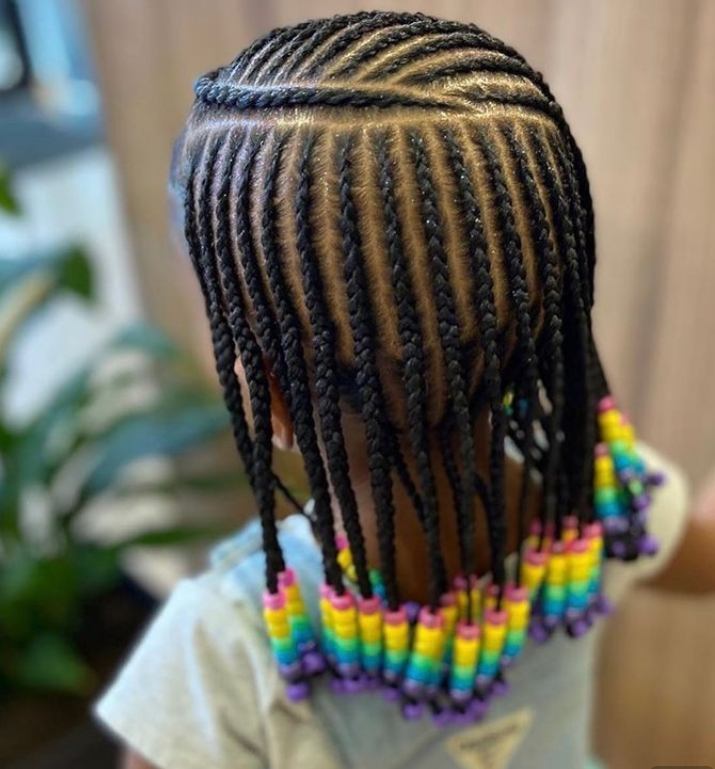 Shoulder-Length Braids With Colorful Beads Shoulder-Length Braids With Colorful Beads — Little Black Girl Hairstyles