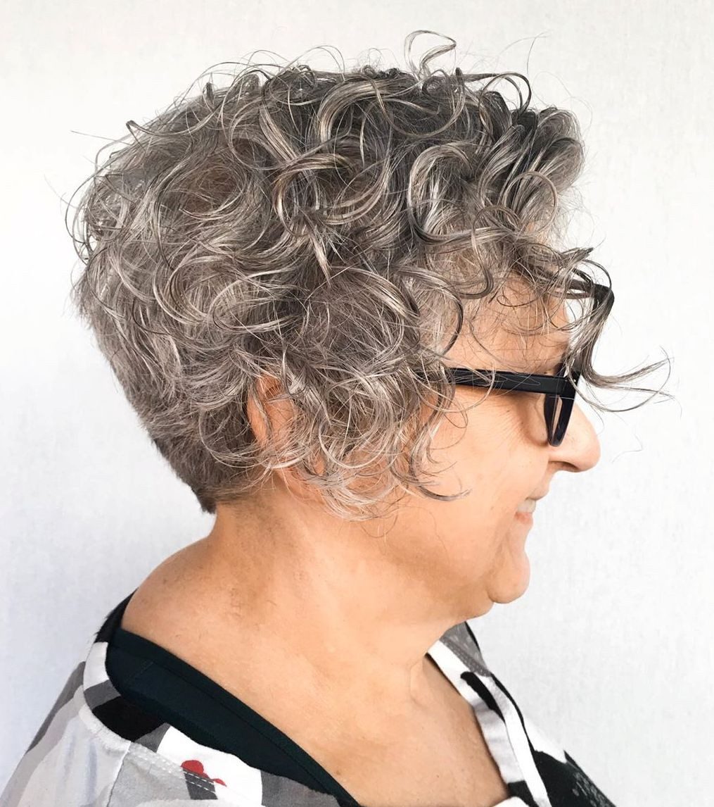 Short Bob Defined Curls Short Bob Defined Curls — Gray Curly Hair