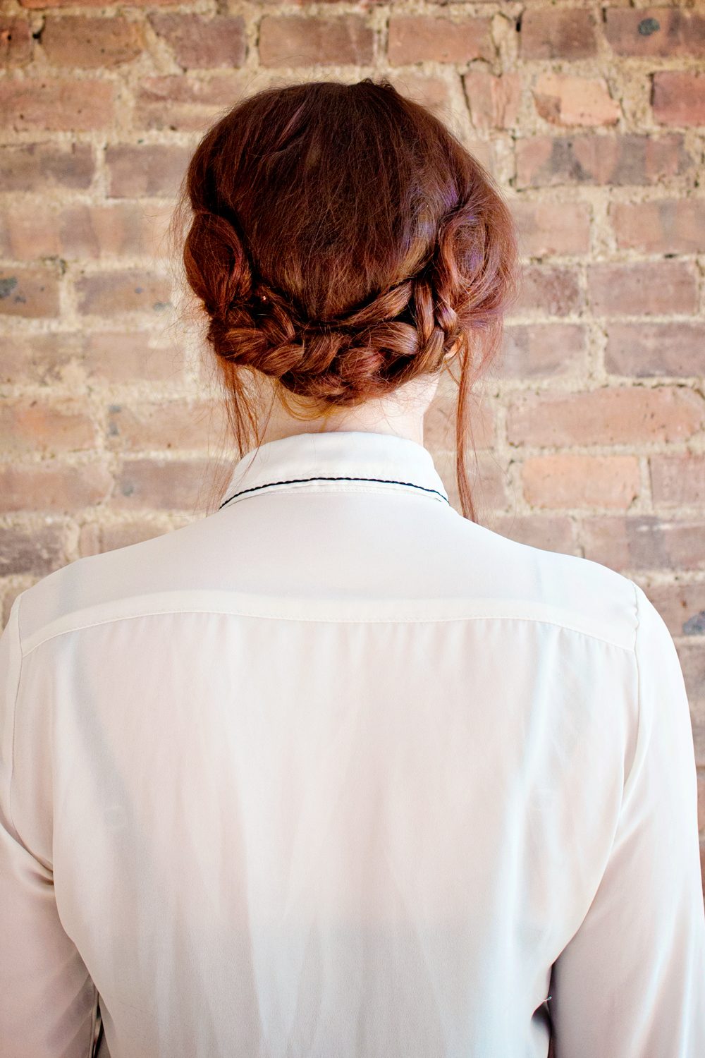 Collarbone Effortless Dark Brown Braided Bun