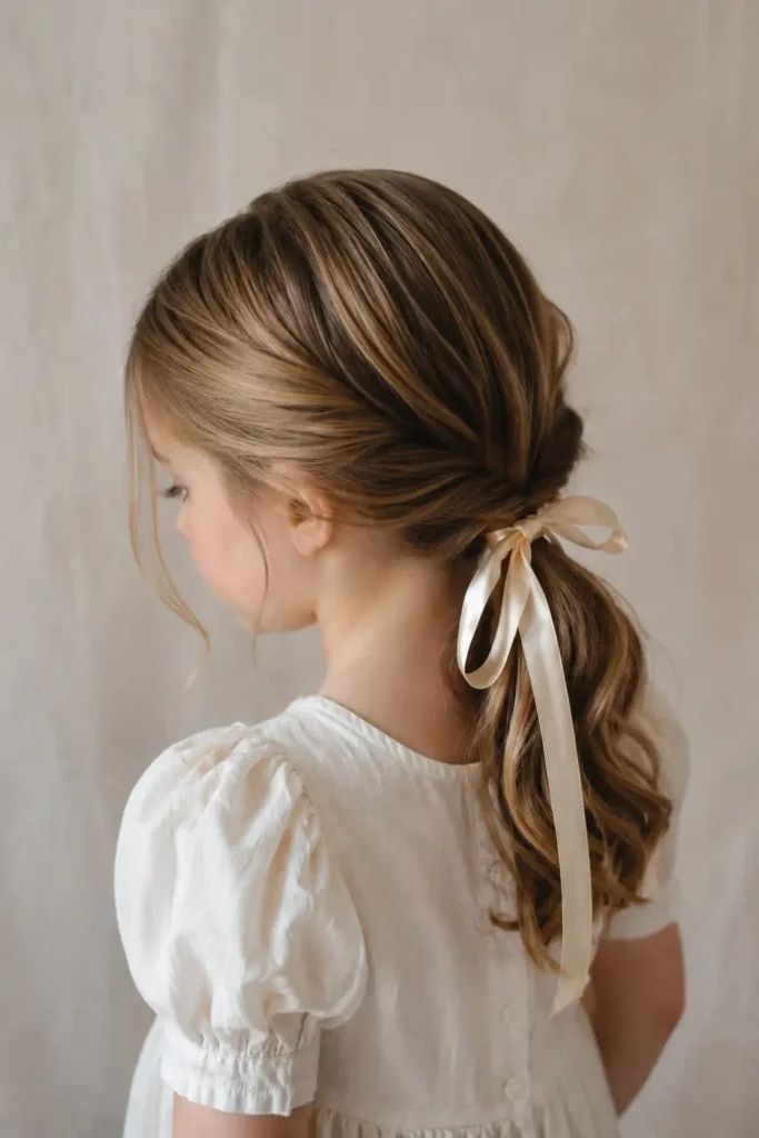 Low Ponytail With Bow Visual Idea