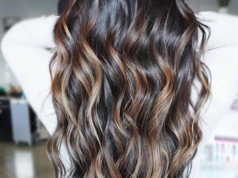Subtle Caramel And Honey Waves — Highlights on Black Hair